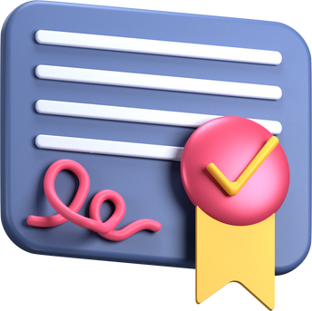 3D Certificate Illustration 